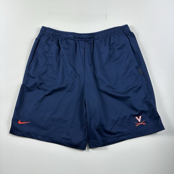 Nike Virginia Cavaliers Shorts Men's Large Blue‎ Dri-Fit UVA On Field Active Gym - Picture 1 of 7